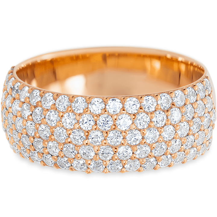 14K Rose Gold band with 88 Round White Lab Diamond having TCW-1.32