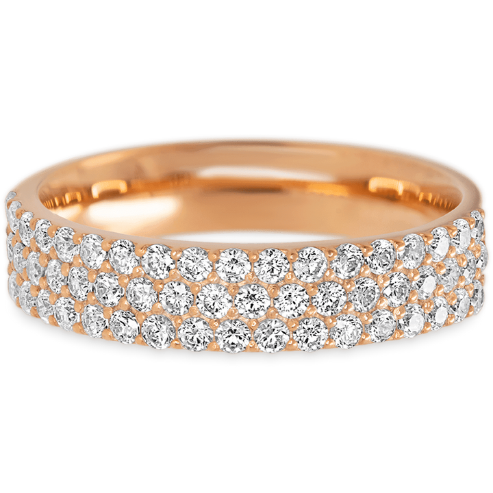 14K Rose Gold band with 55 Round White Lab Diamond having TCW-.82