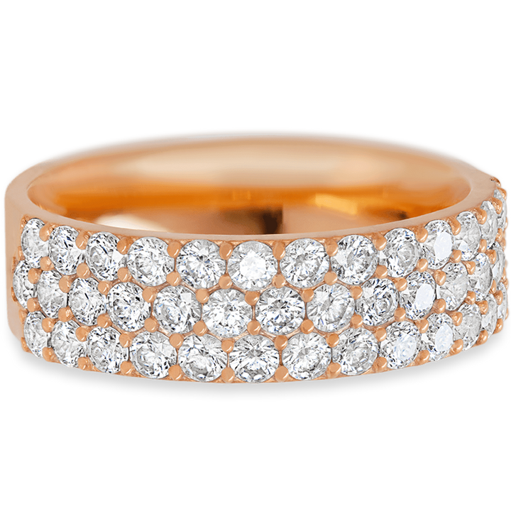 14K Rose Gold band with 43 Round White Lab Diamond having TCW-1.29
