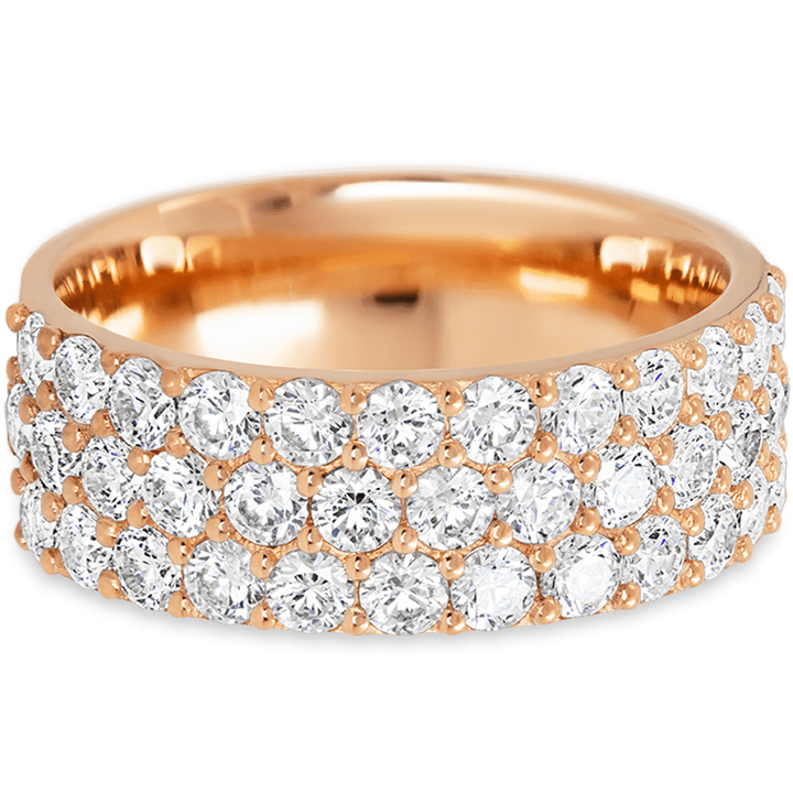 14K Rose Gold band with 37 Round White Lab Diamond having TCW-1.85