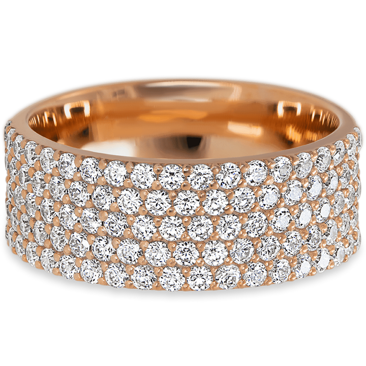 14K Rose Gold band with 93 Round White Lab Diamond having TCW-1.4