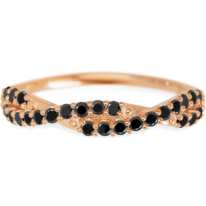 14K Rose Gold band with 26 Round Colored Gemstones having TCW-.39