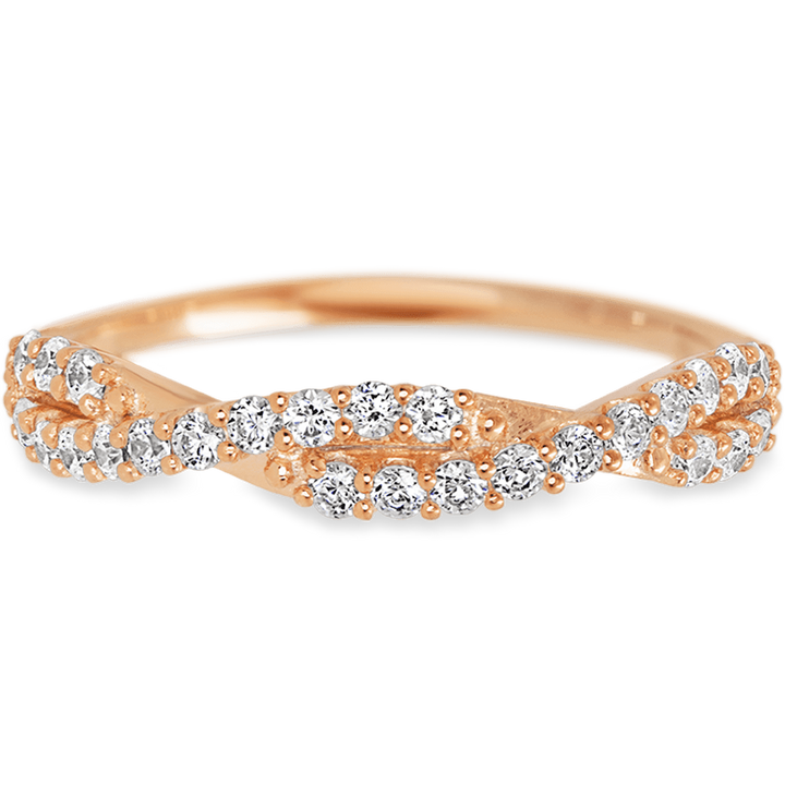 14K Rose Gold band with 26 Round White Lab Diamond having TCW-.39
