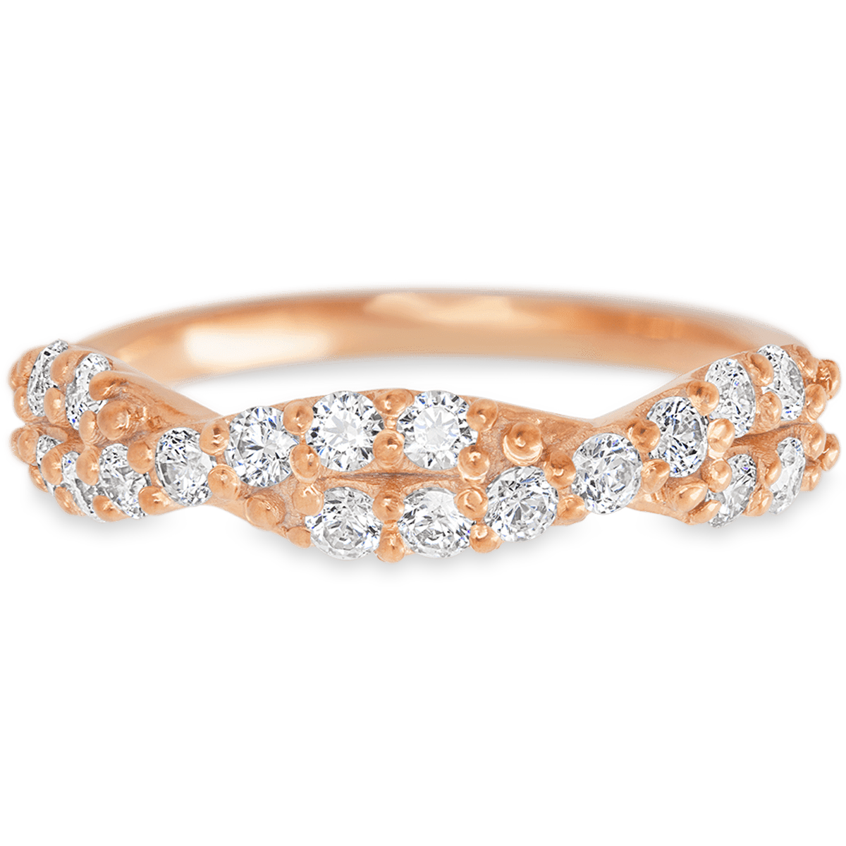 Knotted Rose Gold + White Diamonds