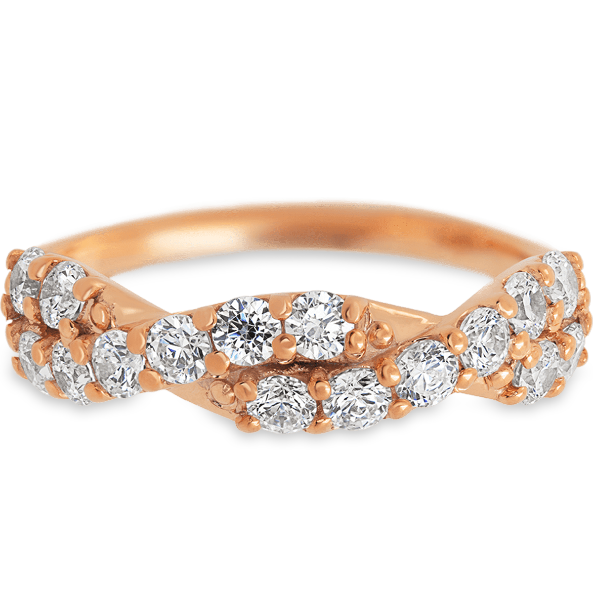 Knotted Rose Gold + White Diamonds