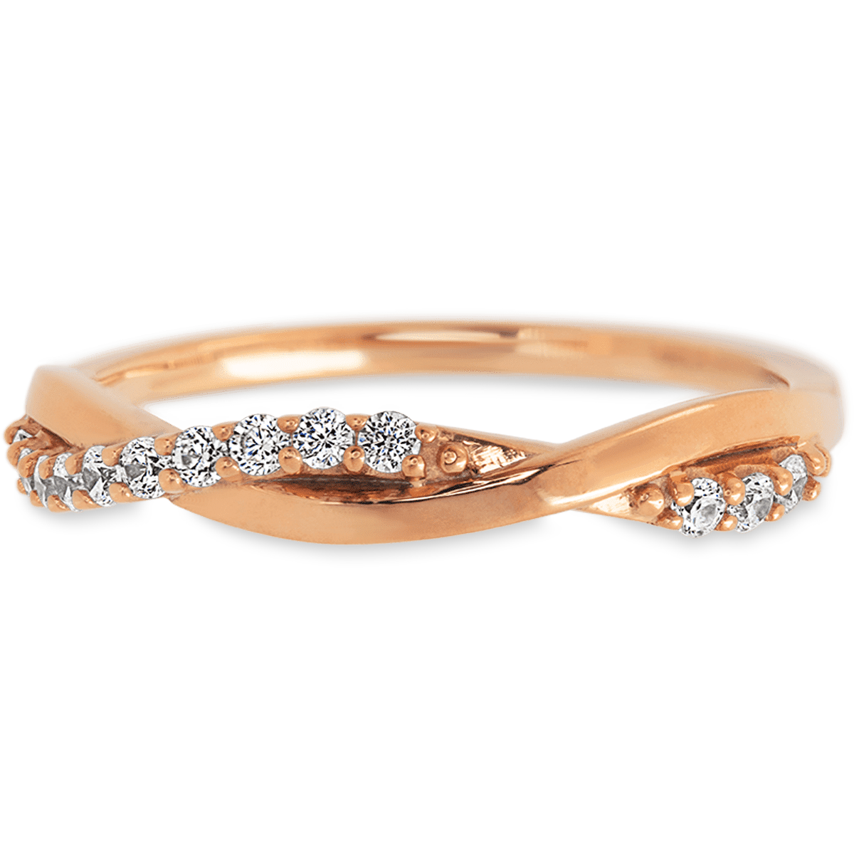 Weaved Rose Gold + White Diamonds