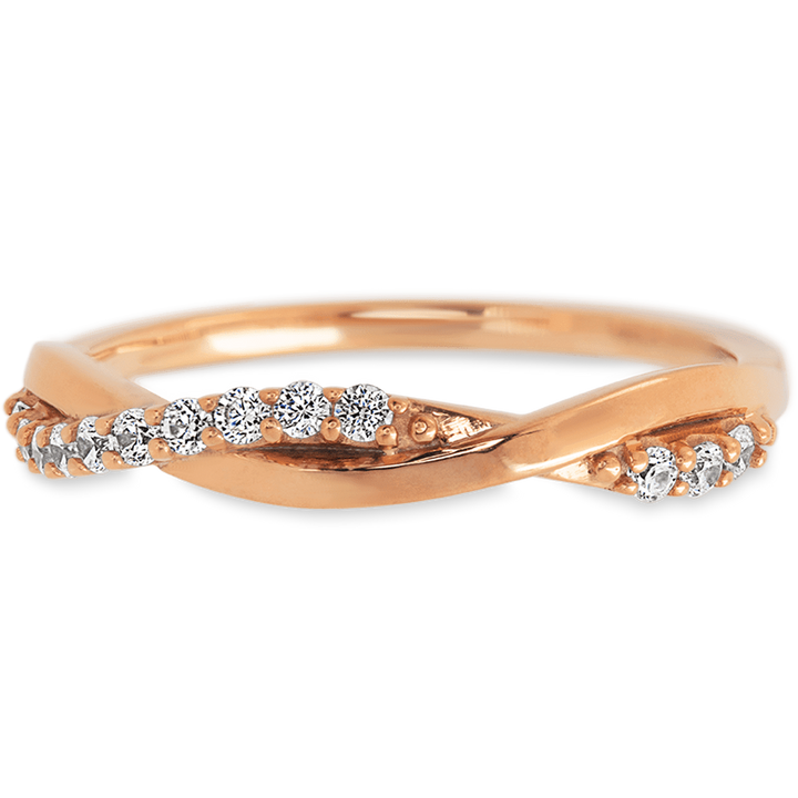 14K Rose Gold band with 13 Round White Lab Diamond having TCW-.2