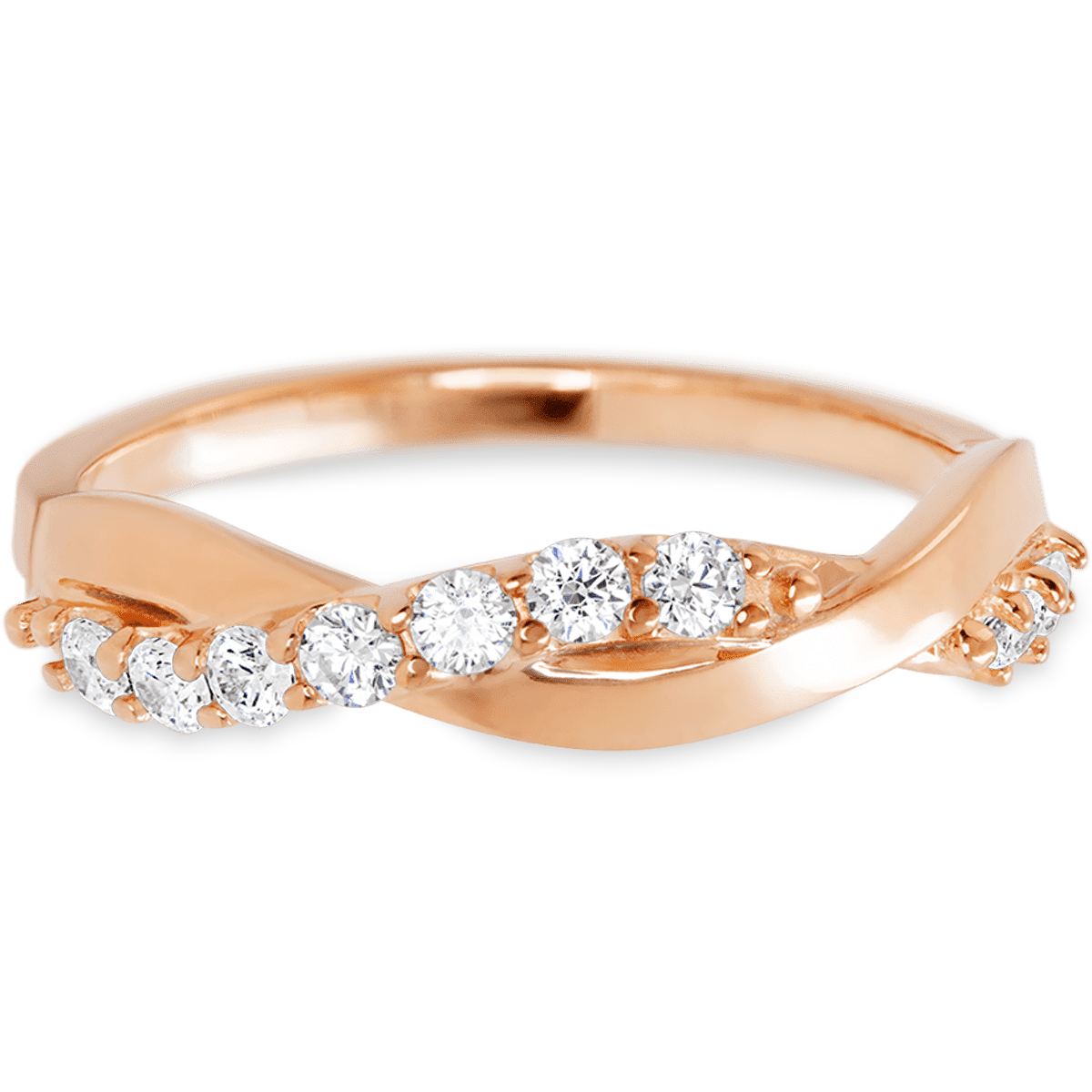 Weaved Rose Gold + White Diamonds