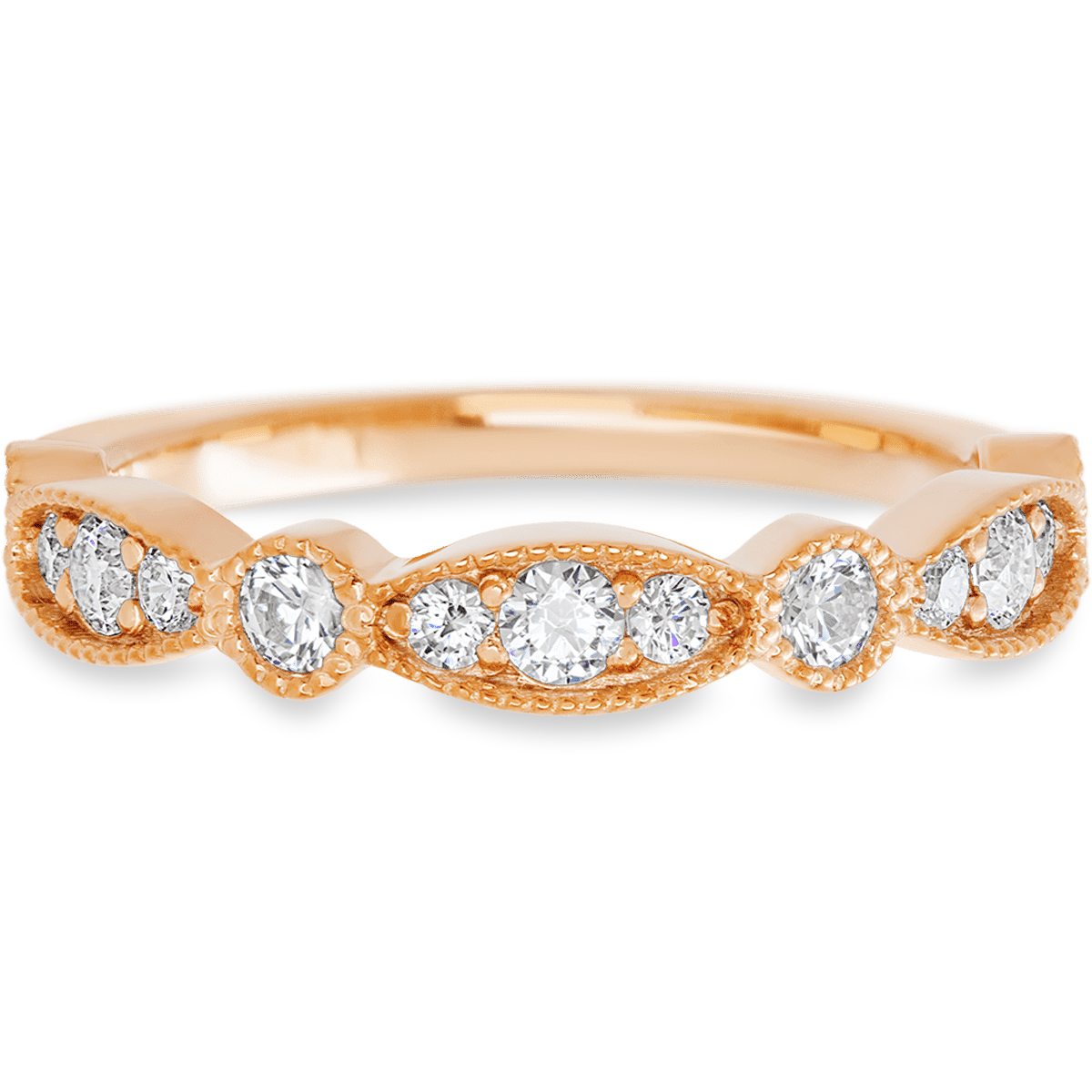 Vintage Rose Gold + White Diamonds