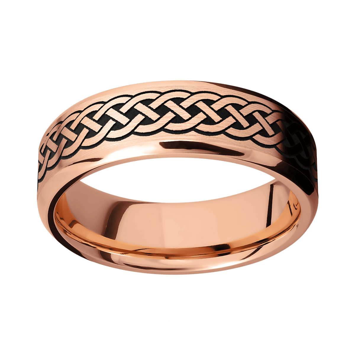 Rose Gold + Celtic Laser Carving + Satin Finish