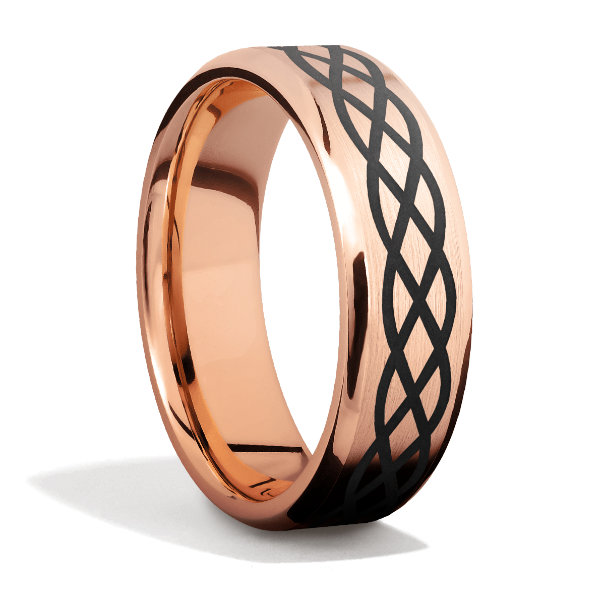 Rose Gold + Celtic Laser Carving + Satin Finish