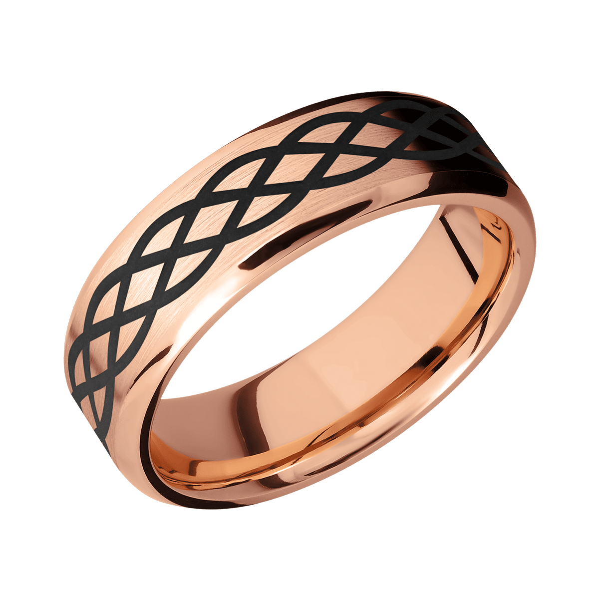 Rose Gold + Celtic Laser Carving + Satin Finish