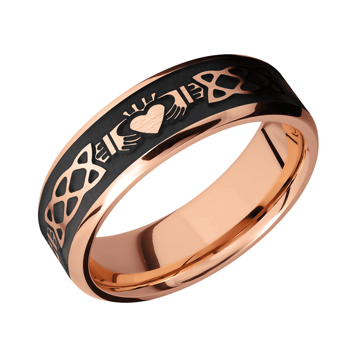 Rose Gold + Celtic Laser Carving + Satin Finish