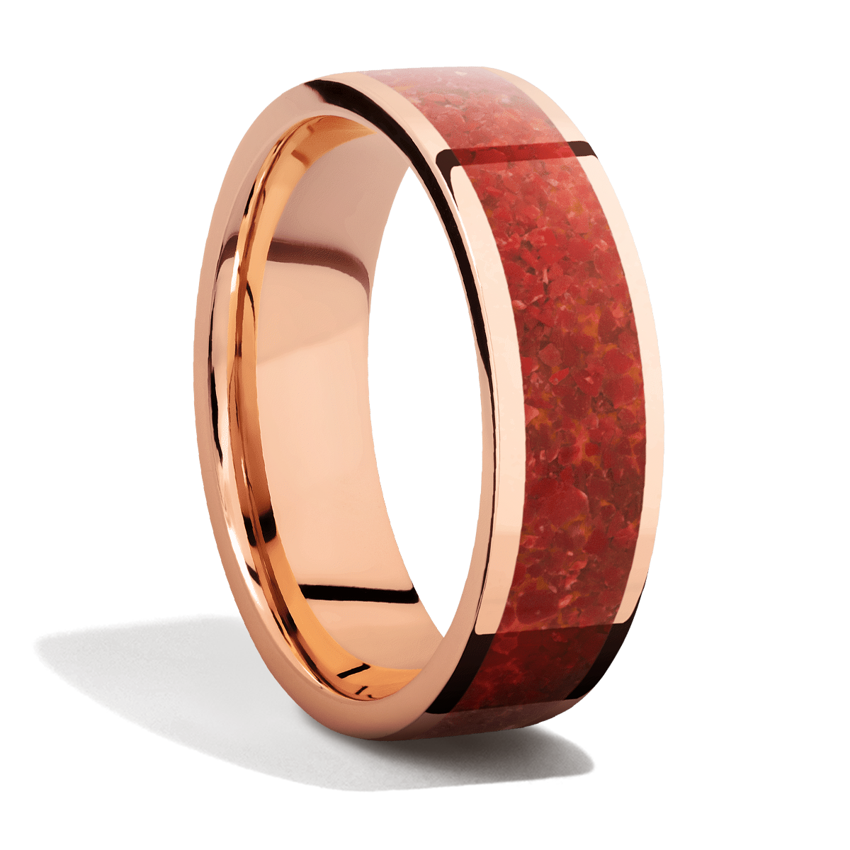 Rose Gold + Crushed Stone + Polish Finish