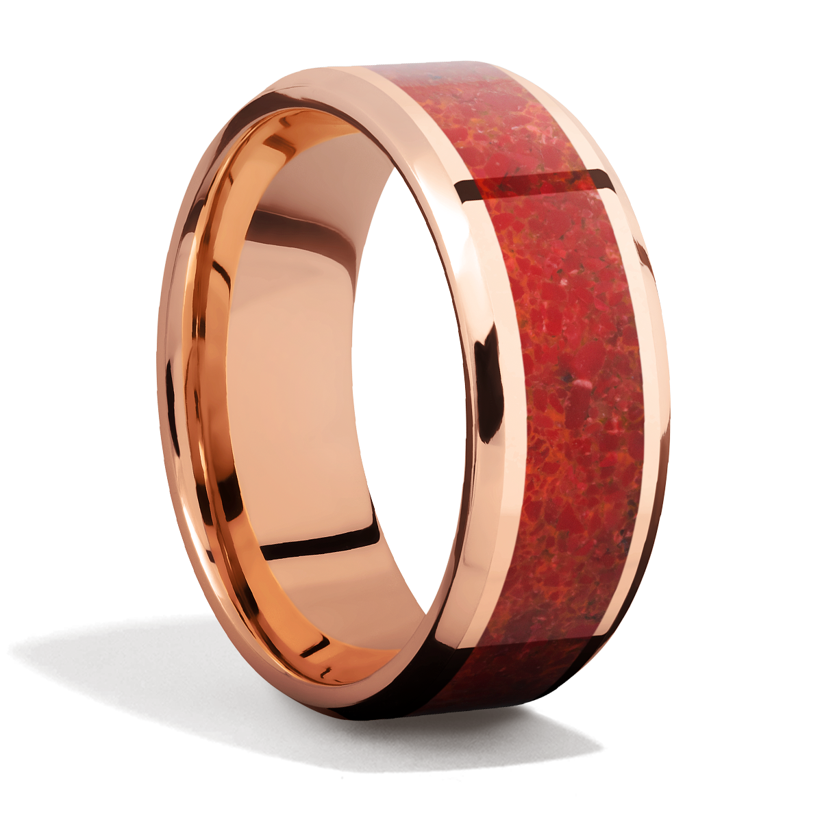 Rose Gold + Crushed Stone + Polish Finish
