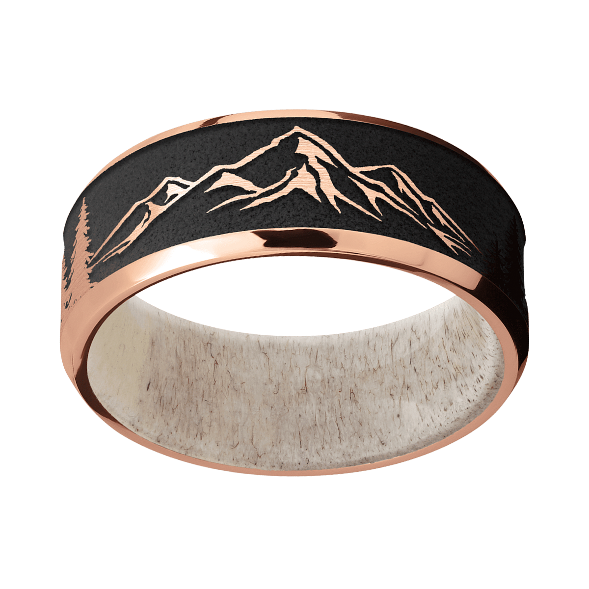 Rose Gold + Outdoor Laser Carving  + Antler