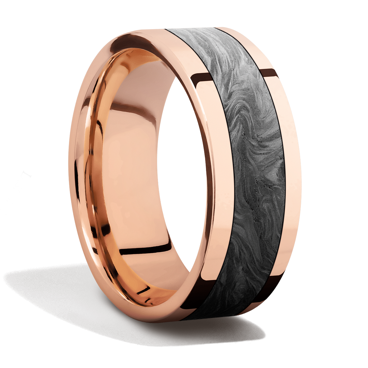 Rose gold and 2025 carbon fiber wedding band