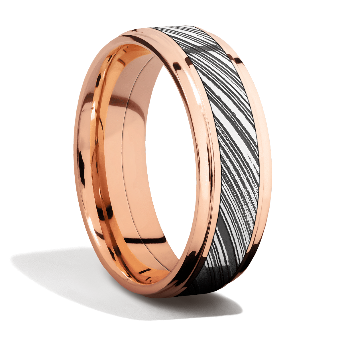 Rose Gold + Damascus Steel + Acid Finish