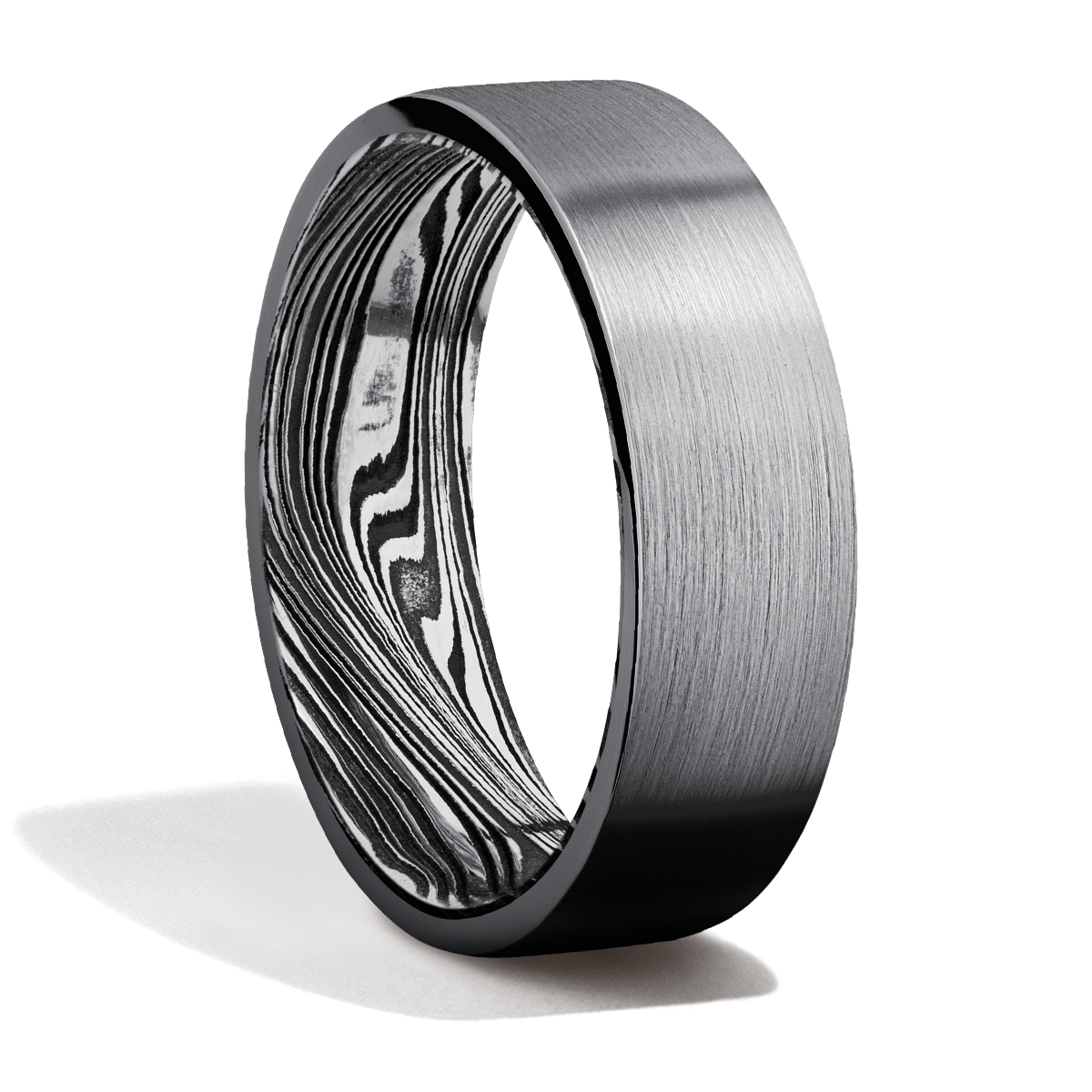 Tantalum + Damascus Steel + Satin Finish