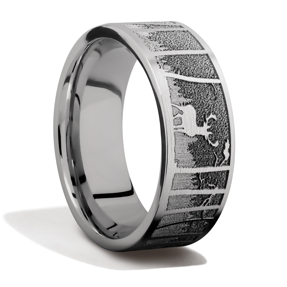 Titanium + Outdoor Laser Carving + Satin Finish