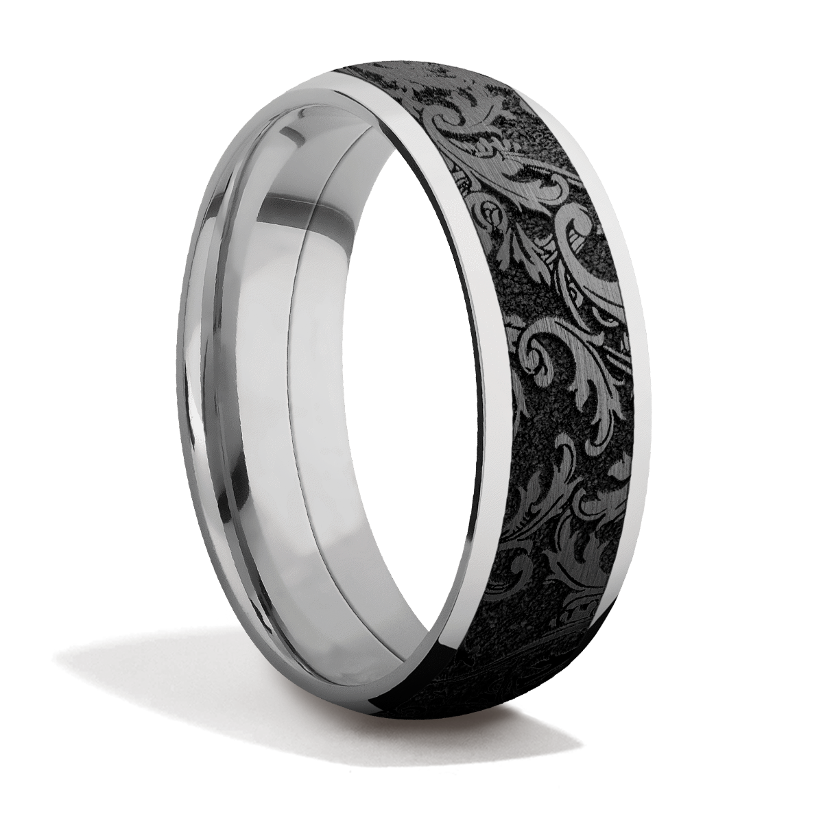 Titanium + Zirconium + Black Leaf Laser Carving
