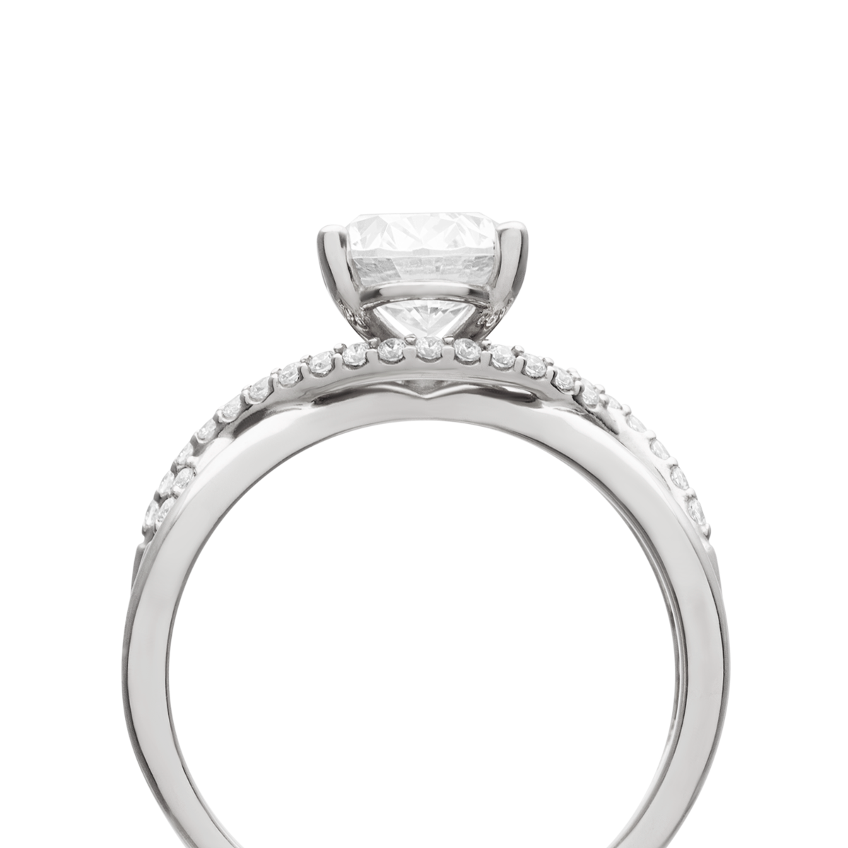Oval Engagement + White Diamonds