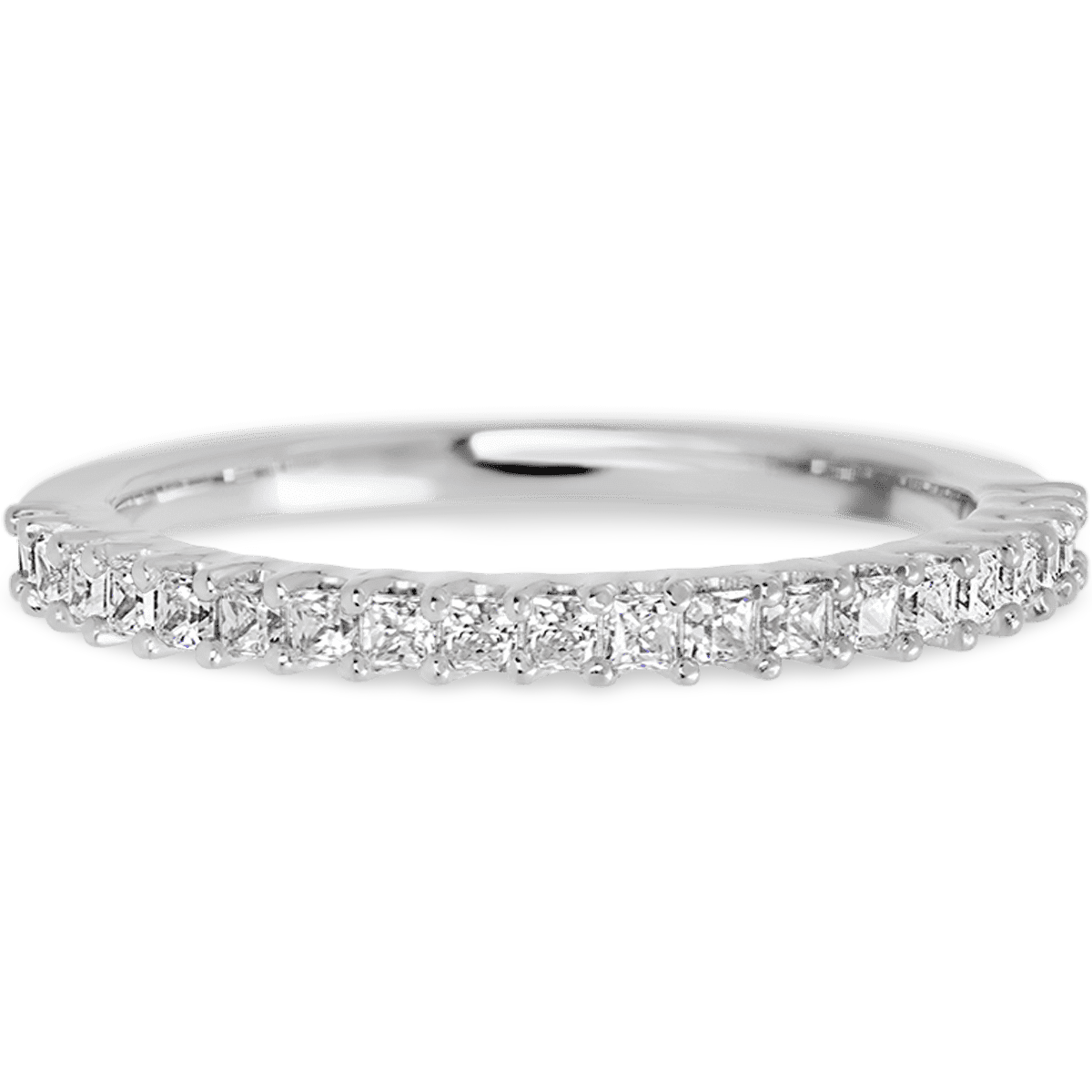Princess 14k White Gold + White Diamonds Womens Wedding or Everyday Ring