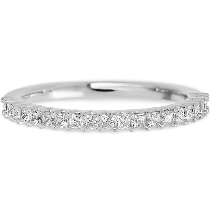 Princess 14k White Gold + White Diamonds Womens Wedding or Everyday Ring