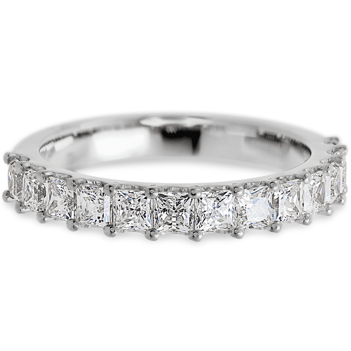 Princess 14k White Gold + White Diamonds Womens Wedding or Everyday Ring