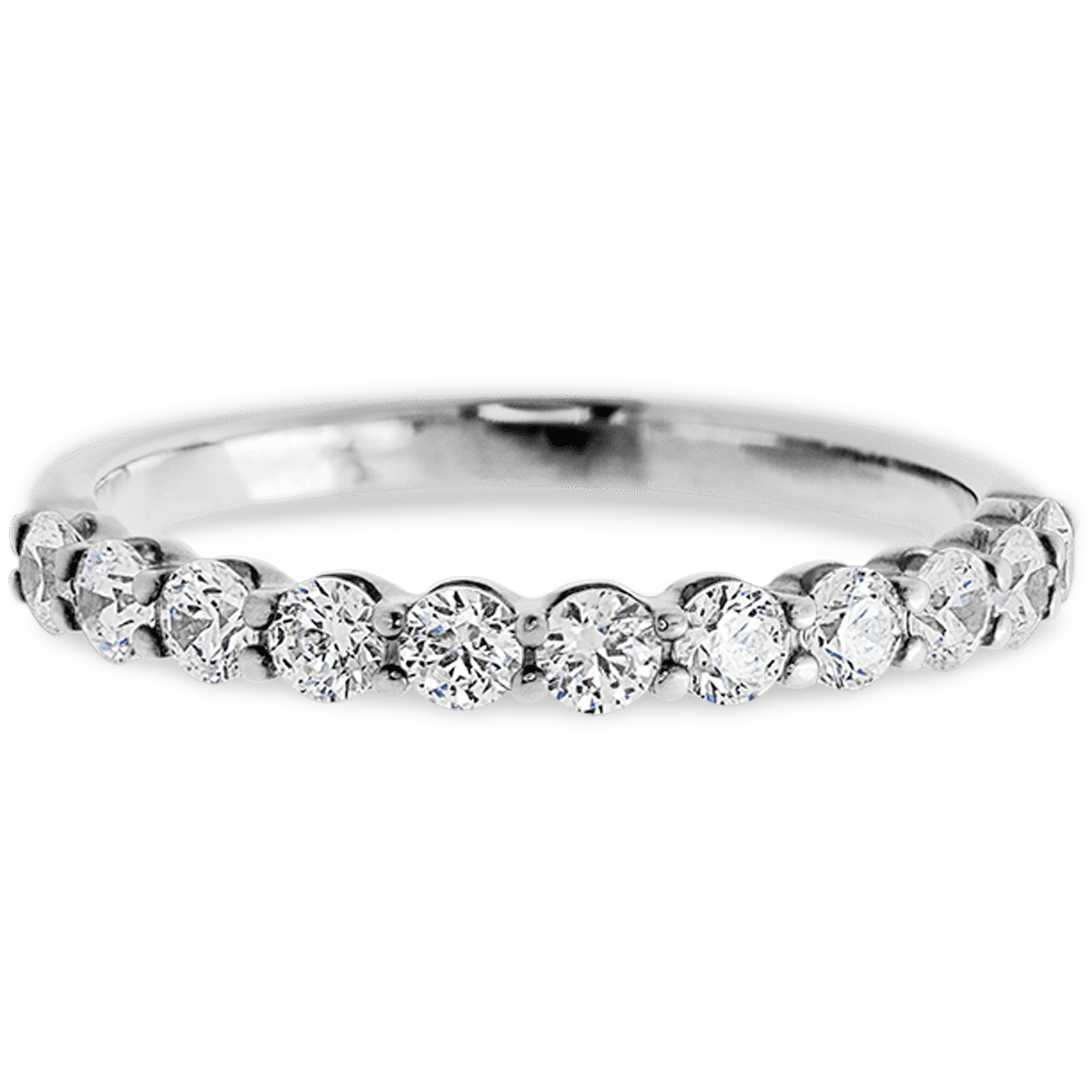 Eternity 14k White Gold + White Diamonds Womens Wedding or Everyday Ring