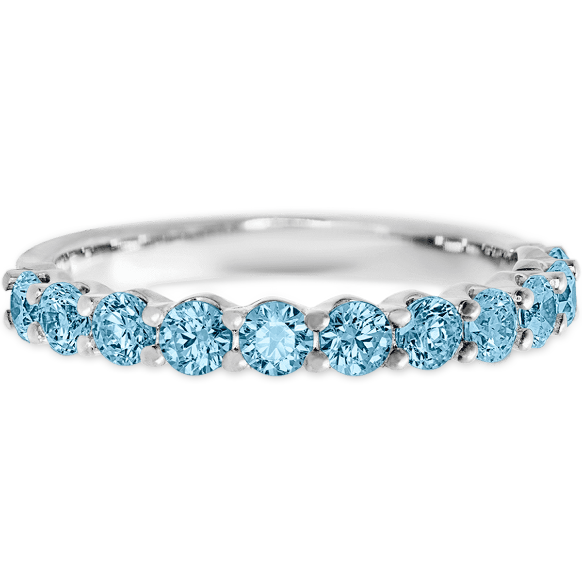 Dotted White Gold + Colored Gemstones
