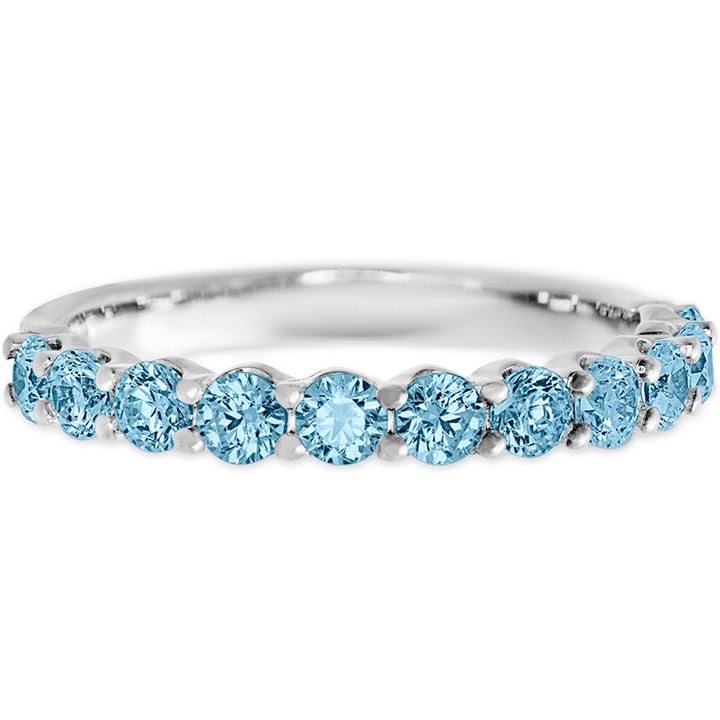 Dotted White Gold + Colored Gemstones Womens Wedding or Everyday Ring