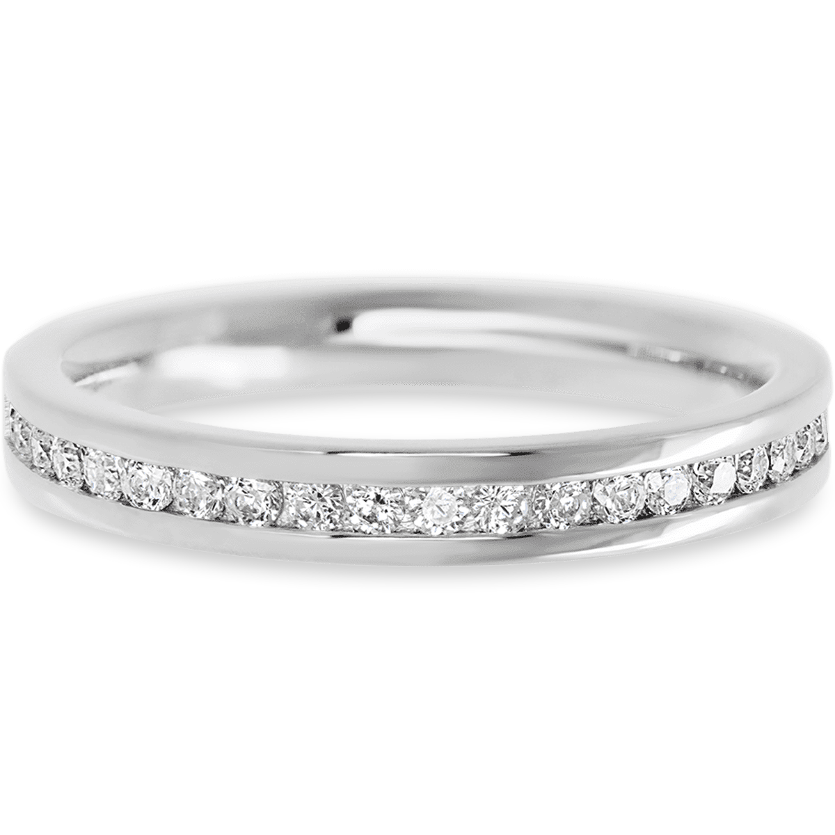 Bold 14k White Gold + White Diamonds Womens Wedding or Everyday Ring