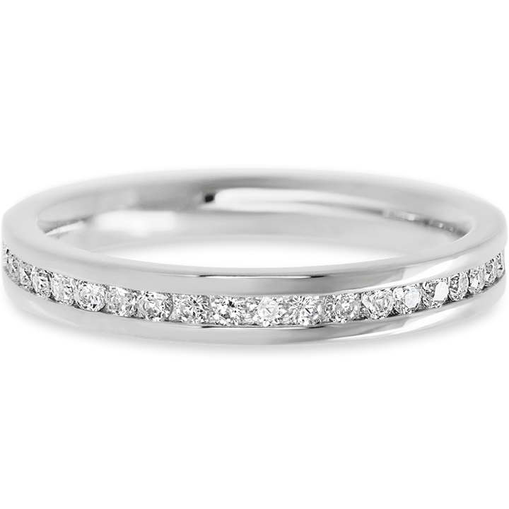 Bold 14k White Gold + White Diamonds Womens Wedding or Everyday Ring