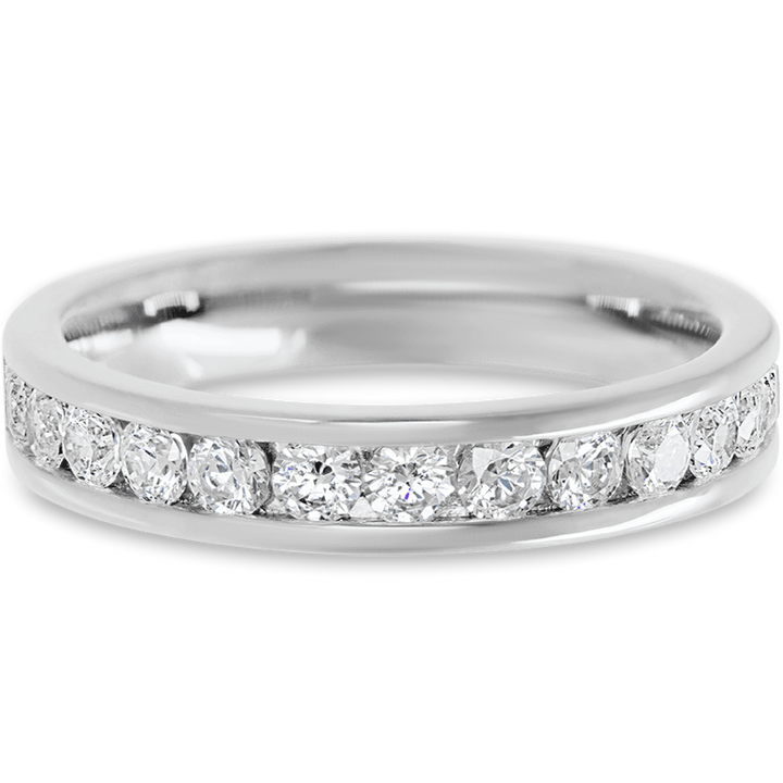 Bold 14k White Gold + White Diamonds Womens Wedding or Everyday Ring