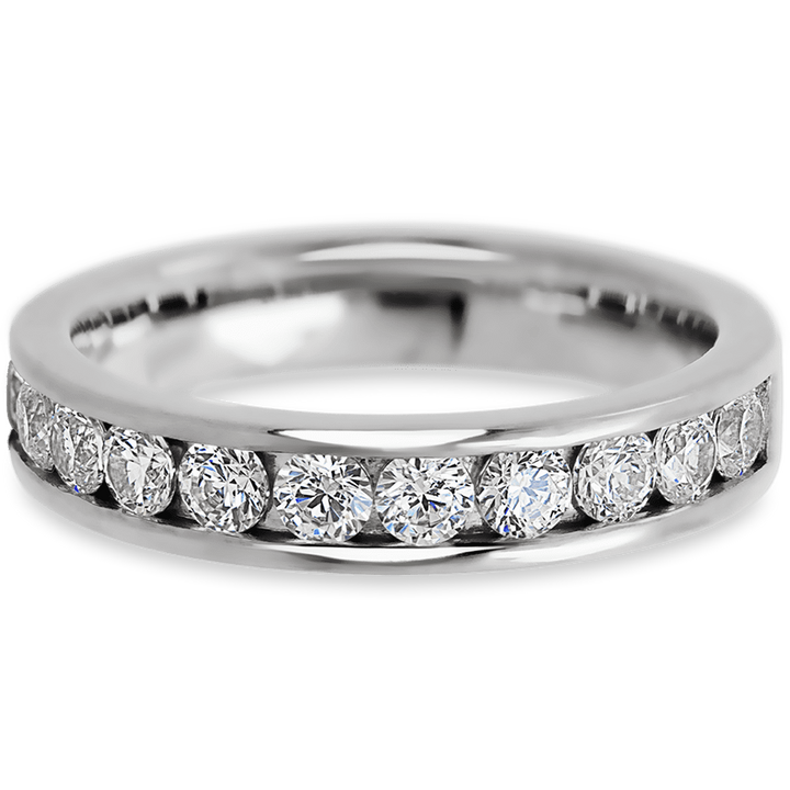 Bold 14k White Gold + White Diamonds Womens Wedding or Everyday Ring