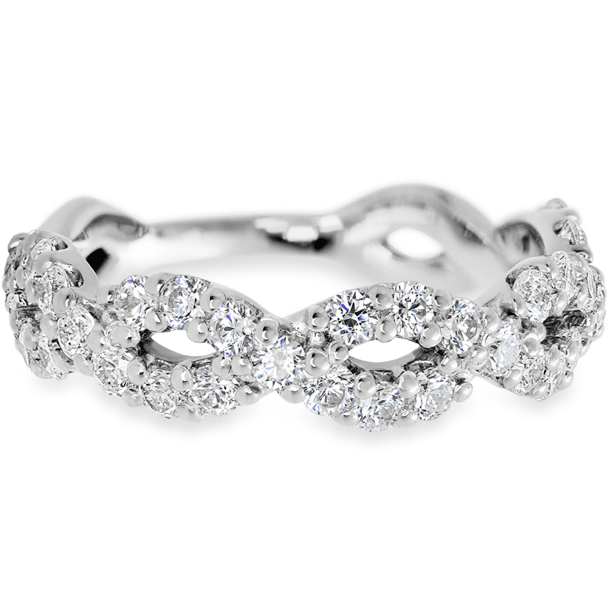 Braided 14k White Gold + White Diamonds