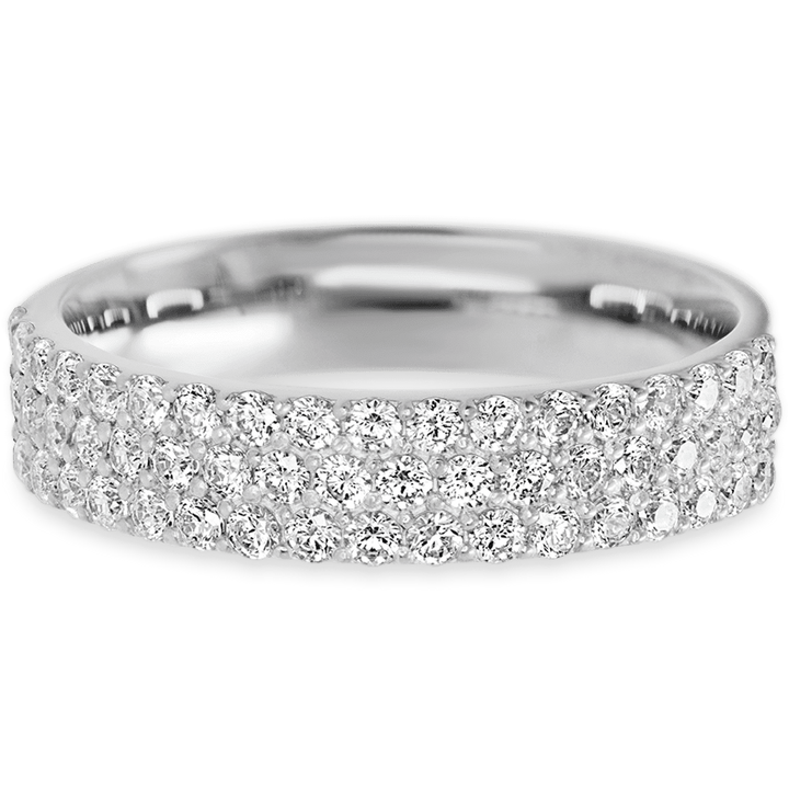 Dazzling 14k White Gold + White Diamonds Womens Wedding or Everyday Ring
