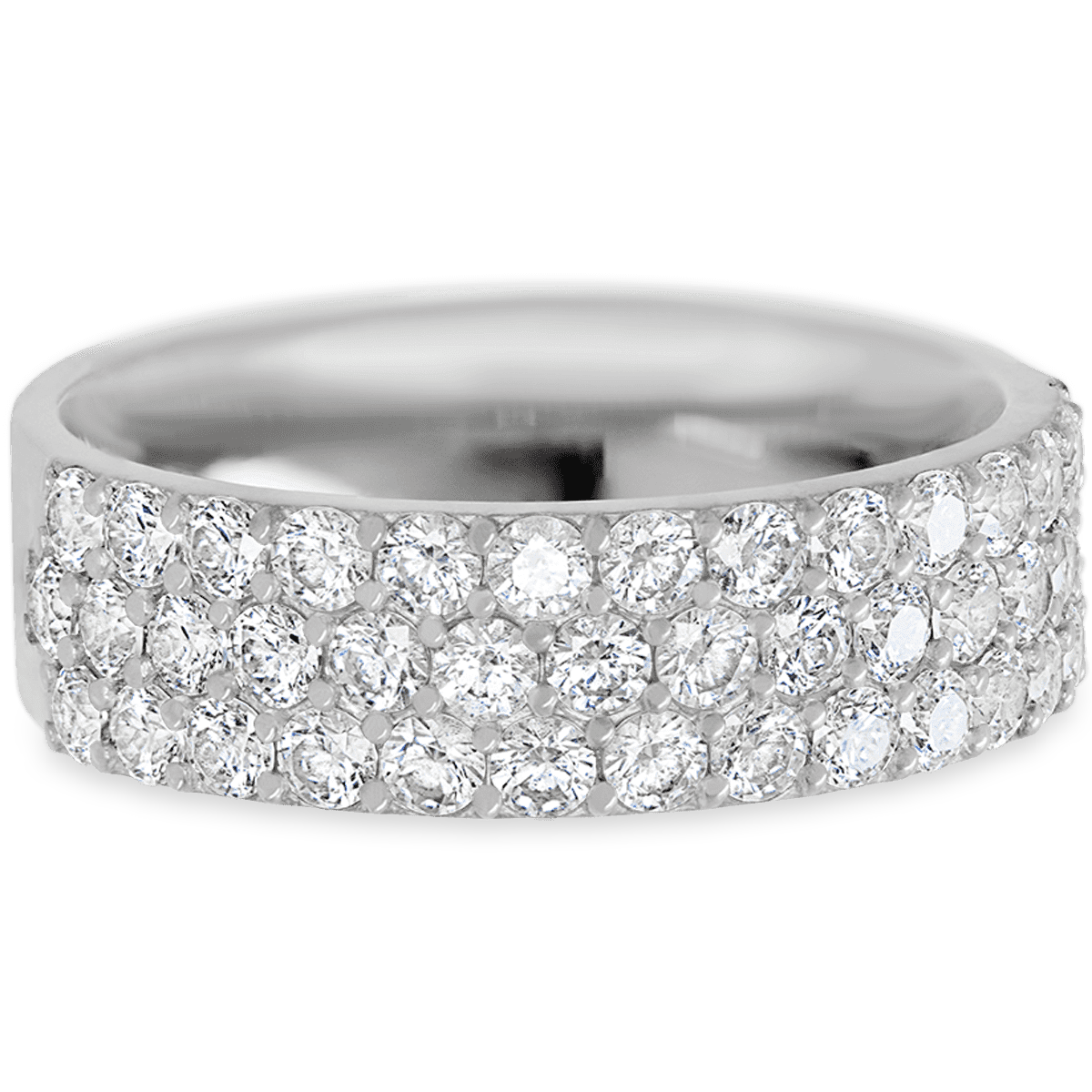 Dazzling 14k White Gold + White Diamonds Womens Wedding or Everyday Ring