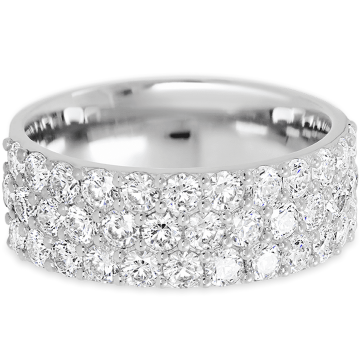 Dazzling 14k White Gold + White Diamonds Womens Wedding or Everyday Ring