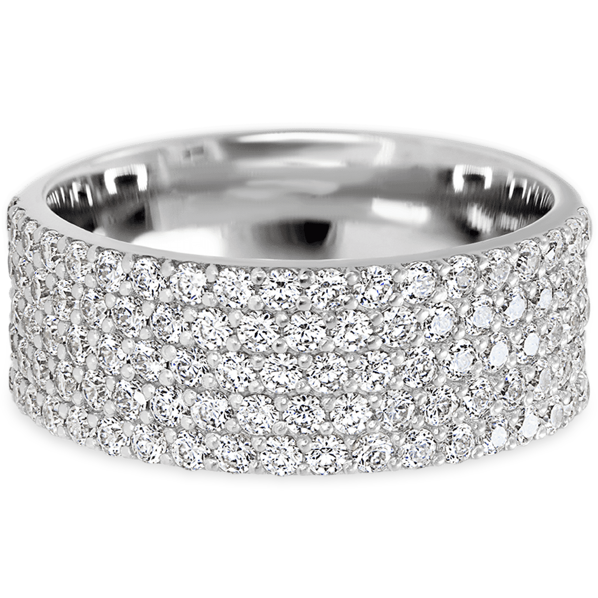 Brilliant 14k White Gold + White Diamonds Womens Wedding or Everyday Ring