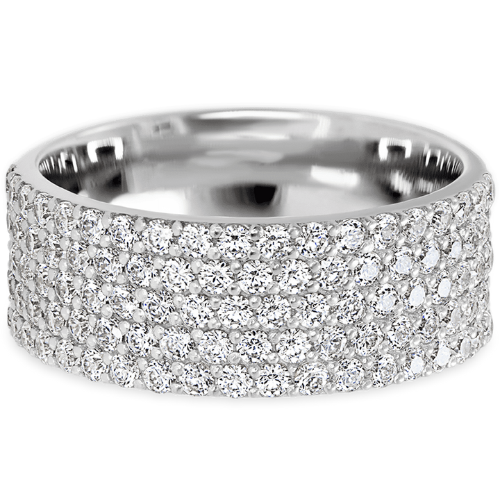 Brilliant 14k White Gold + White Diamonds Womens Wedding or Everyday Ring