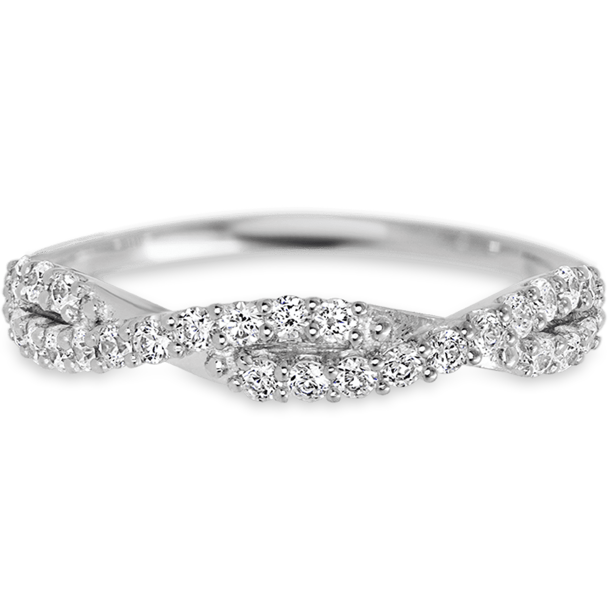Knotted 14k White Gold + White Diamonds