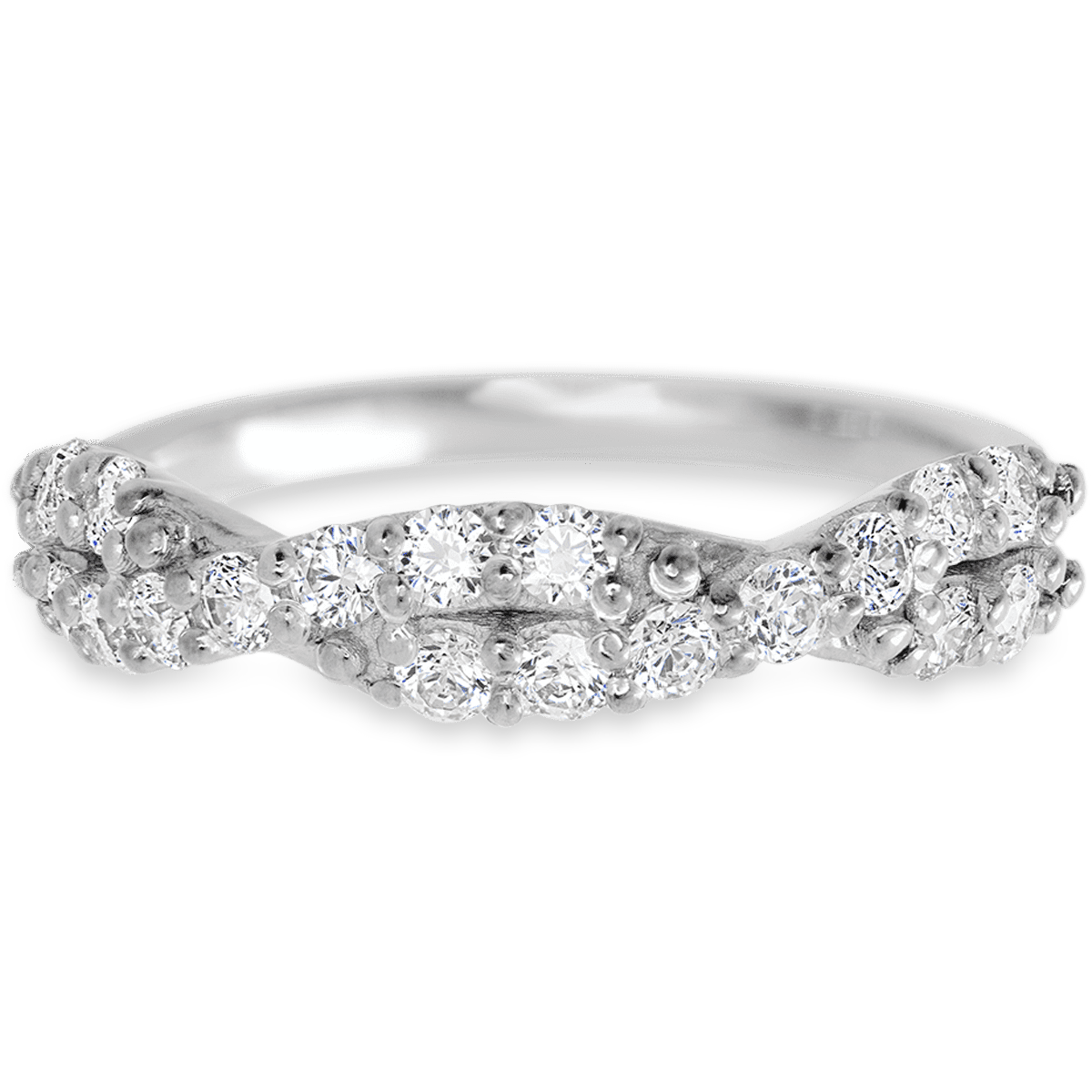 Knotted 14k White Gold + White Diamonds