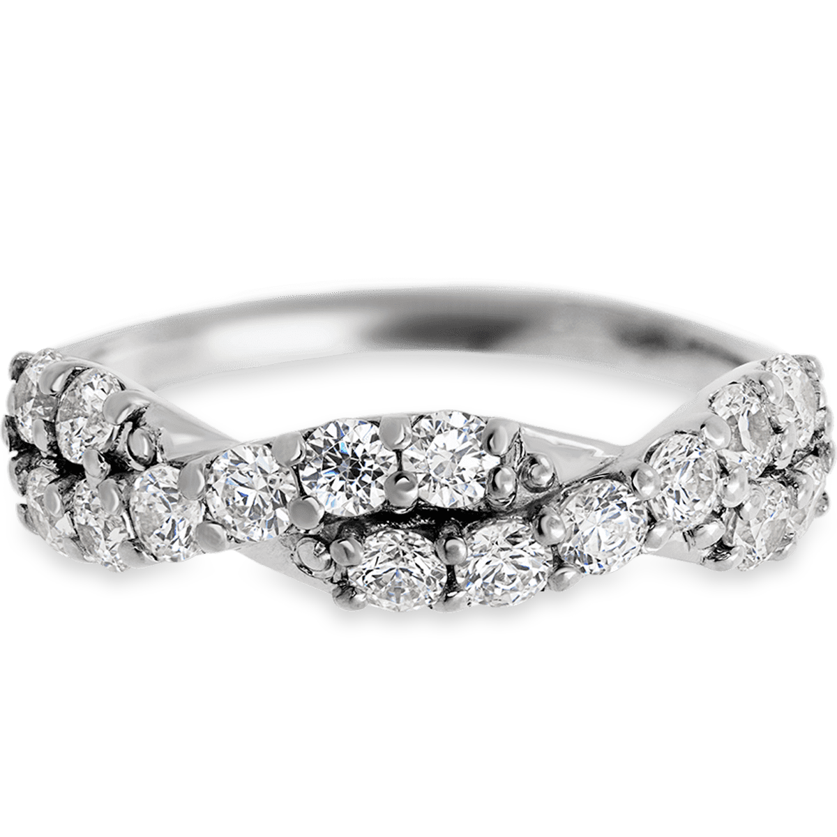 Knotted 14k White Gold + White Diamonds