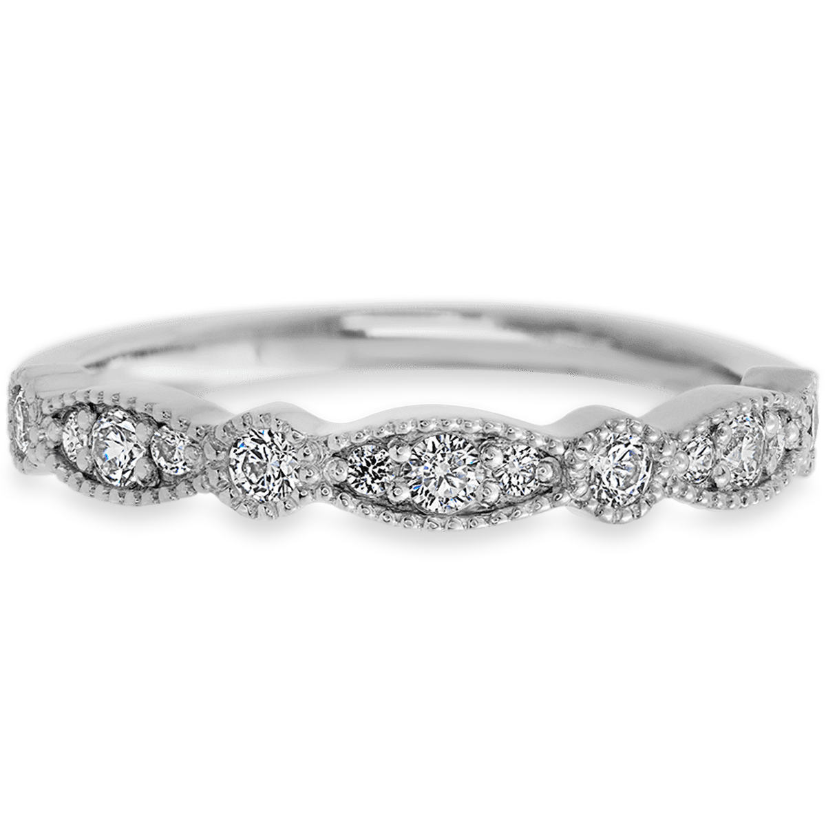 Vintage 14k White Gold + White Diamonds Womens Wedding or Everyday Ring