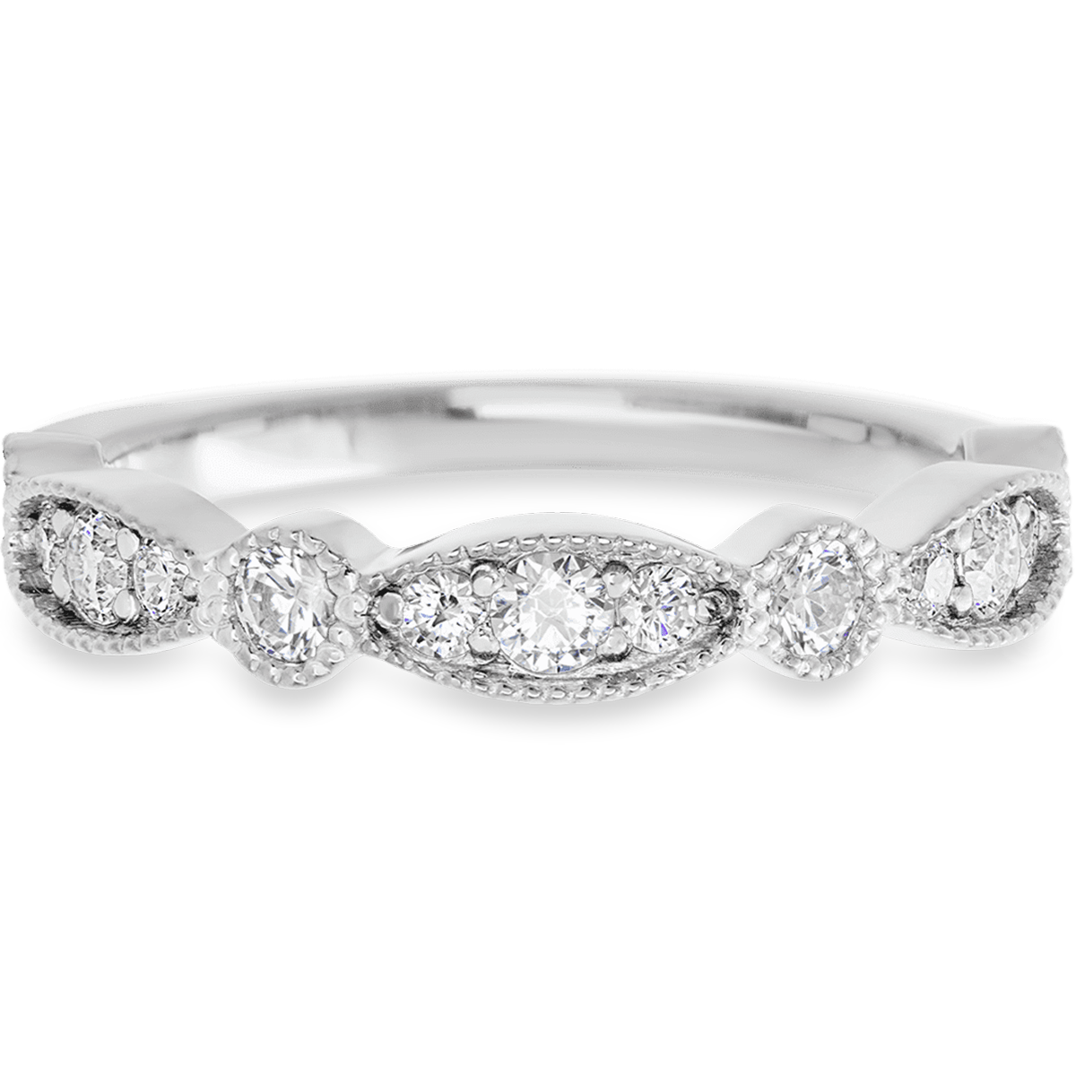 Vintage 14k White Gold + White Diamonds