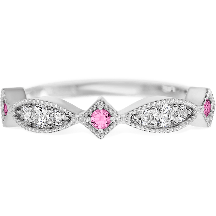 Ethereal White Gold + Colored Gemstones Womens Wedding or Everyday Ring