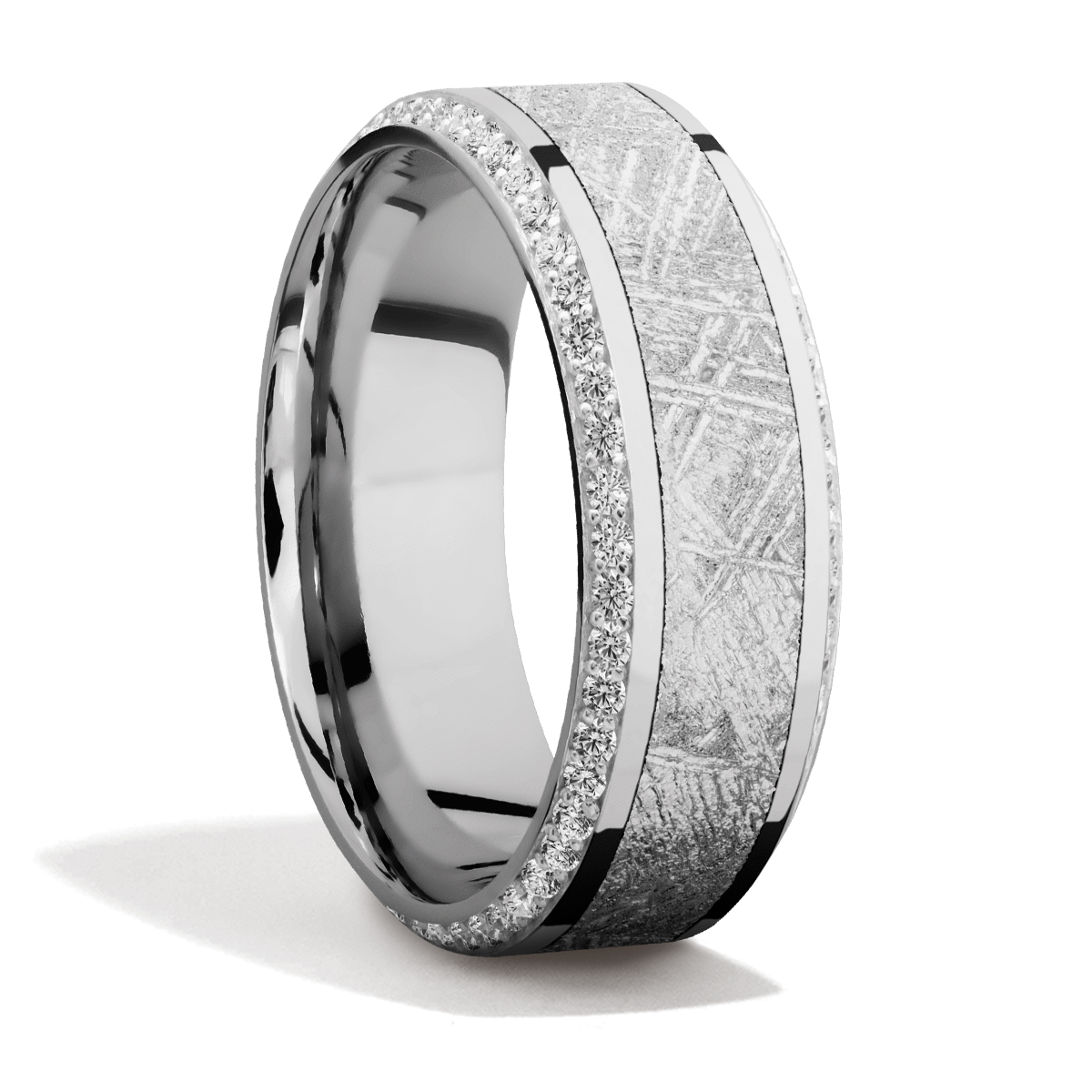 White Gold + Meteorite + Diamonds