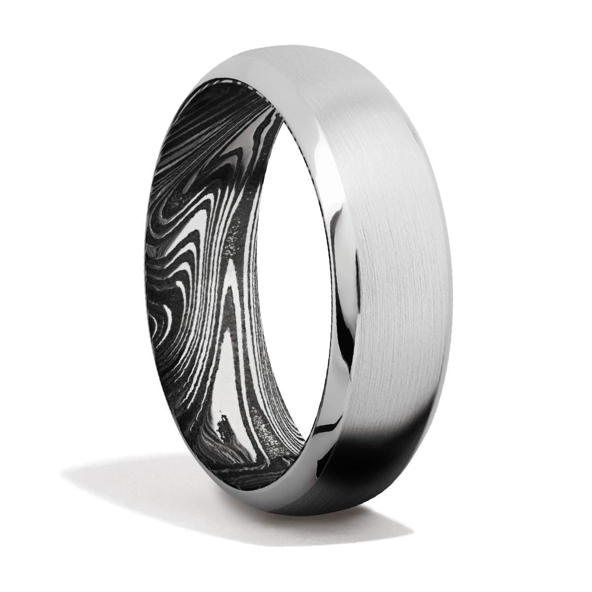 White Gold + Damascus Steel + Satin Finish
